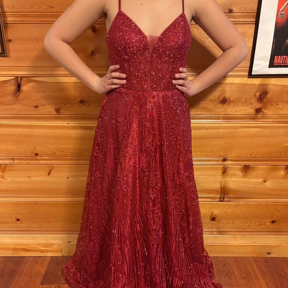 Elegant Red glittery Gown